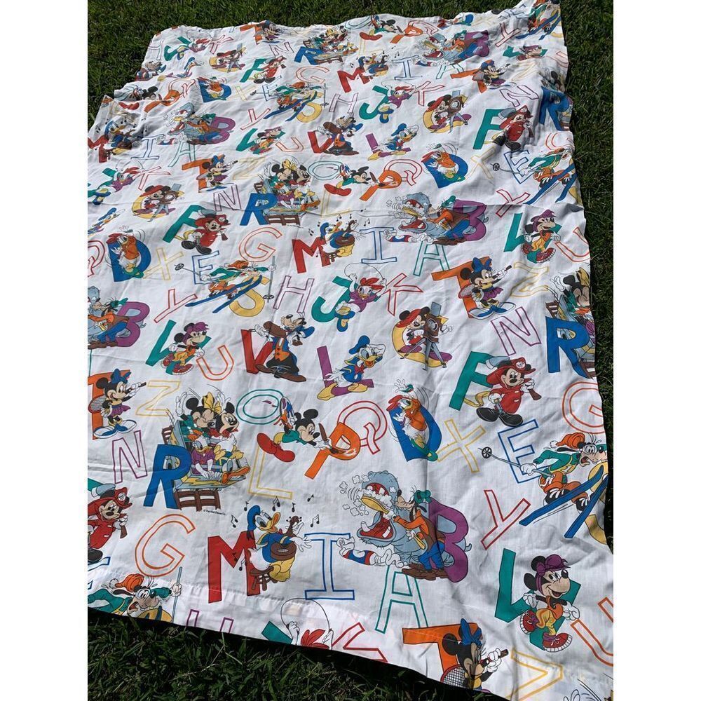Vintage Mickey and Friends Dundee ABC's Twin Size Bed Sheet